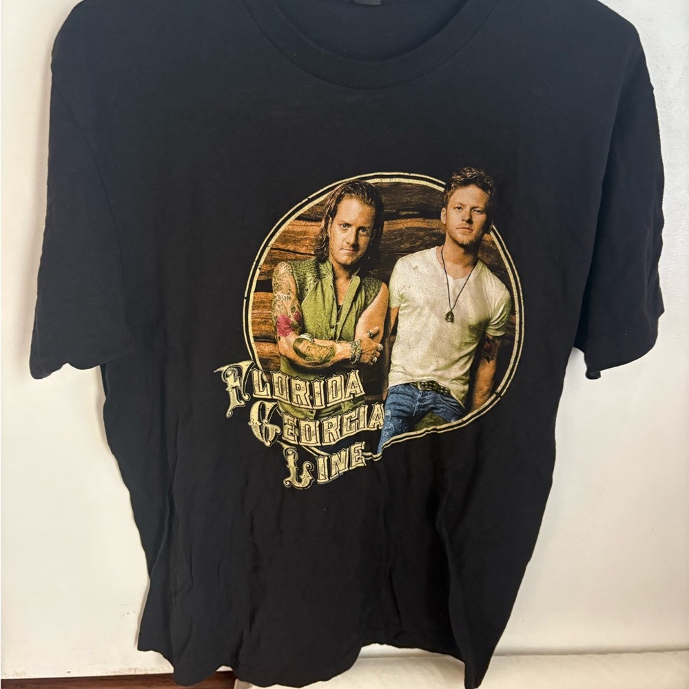 Tultex Black Florida Georgia Line Graphic Tee concert T-shirt Large